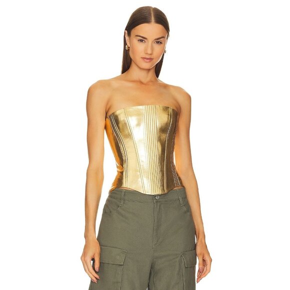 Rozie Corsets Strapless Corset Top in Gold - Picture 2 of 5